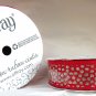 Offray Ribbon Gold Dash on Red  7/8  inch Grosgrain Polyester Ribbon, 2x9'
