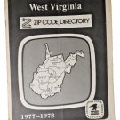 VTG USPS 1977-1978 West Virginia Zip Code Directory w/ Error