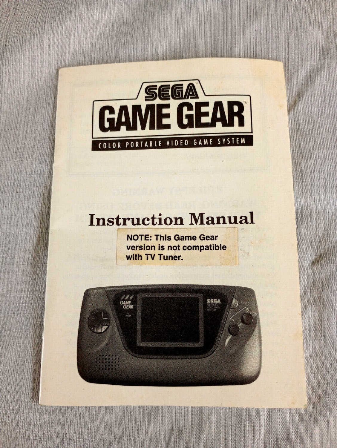 Sega Game Gear OEM Manual