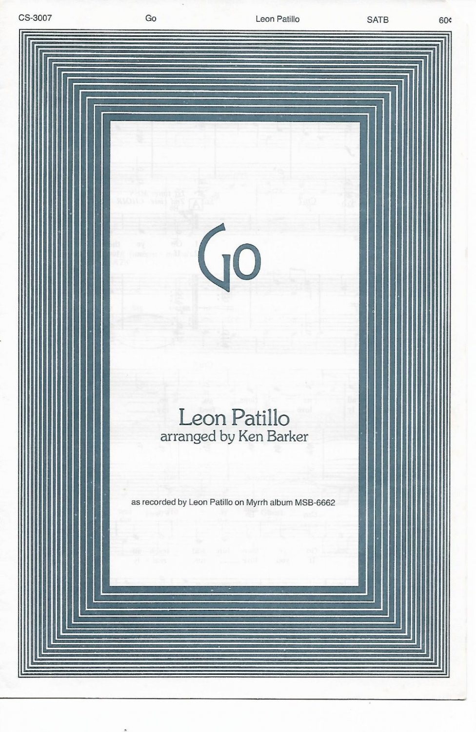 Go Vintage Sheet Music Leon Patillo Dayspring 1981 SATB