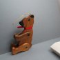 Current Jointed Wooden Teddy Bear Christmas Ornament Bear with Red Ribbon 7698