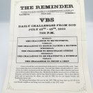 2002 VBS Church Newsletter w/Flyer The Reminder Spencer Indiana July 15-19