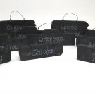 Unbranded 12 Wooden Small Hanging Wall Decor Spice Tags White on Black