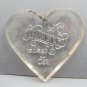 Vintage First Christmas Together 1980 Heart Ornament Clear Acrylic Silver Font