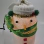Handmade Snowman Sock over Jar Lighted