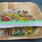 Florida Souvenir Bamboo Bowl Basket State Shape design with Florals and Cities