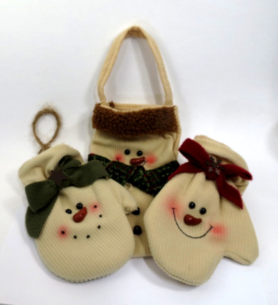 Darice Snow Man Mittens Hanging Bags & Other Bag Holiday Decor