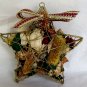 Unbranded Primitive Wire Mesh Star Christmas Ornament Filled w/Pressed Flowers