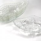 Anchor Hocking  4 Clear Gondola Candy Relish Dish "Star of David" Pressed Design