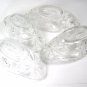Anchor Hocking  4 Clear Gondola Candy Relish Dish "Star of David" Pressed Design