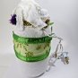 Handmade Snowman Sock over Jar Lighted w/ Green Ribbon Scarf Christmas Decor