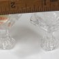 Biedermann Miniature 2 1 1/4" Clear Glass Candlesticks Shadowbox Decor VTG MCM