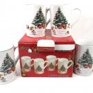 Perkins & Morley Magical Christmas Mugs 1997 Christmas Tree & Cartoon Animals