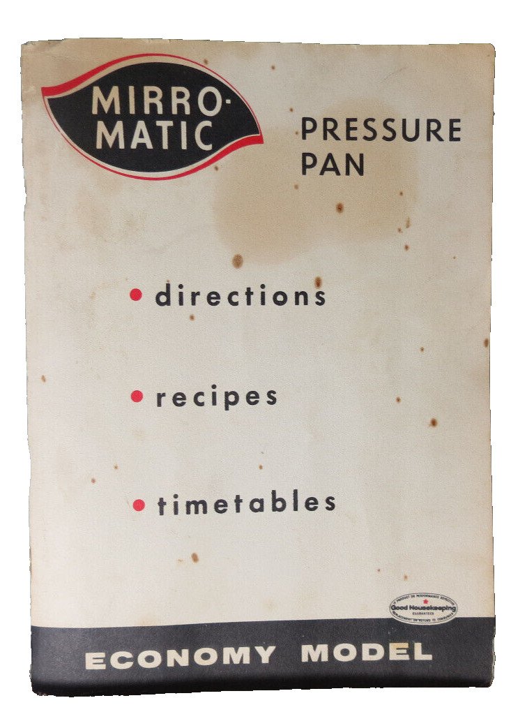 VTG Mirro-Matic Pressure Pan Economy Model Instructions & Recipes 1961