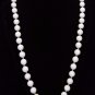 VINTAGE SINGLE STRAND WHITE BEAD NECKLACE 12" GOLD TONE SEPARATORS & CLASP