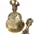 Tibetan Buddhist Prayer Brass Bell Dorje Handmade Nepal Vajra Bell Set 6"  405 g