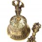 Tibetan Buddhist Prayer Brass Bell Dorje Handmade Nepal Vajra Bell Set 6"  405 g