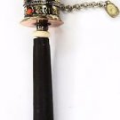 Small Tibetan Hand Prayer Wheel W/ Buddhist Prayer Scroll and Mantra Nepal 4.8"
