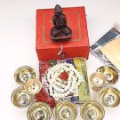 Set of 8 Buddhist Ritual Items In a Box Essential for Prayer & Meditation