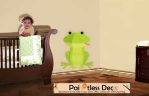 Frog Wall Decal (full color) SMALL -ec