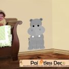 Hippo (Hippopotomas)  Wall Decal (full color) MEDIUM -ec