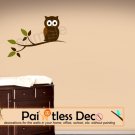 Fancy Owl on a Tree Branch Wall Decal -ec