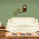Fancy Owl Sitting Tree Branch Wall Decal -ec