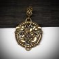 Celtic wolf pendant, Brass necklace, Nordic jewelry, Handmade viking pendant
