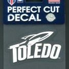 Toledo Rockets White on Clear Vinyl Decal