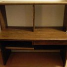 WOOD COMPUTER DESK TABLE BROWN with Drawer/Adjustable Shelves LOOKS NEW. NO WEAR