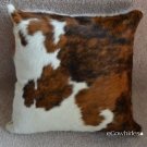 Tricolor Cowhide Throw Pillow