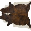 Brindle White Belly and Backbone Brazilian Cowhide Cow Hide Area Rugs - Size XL