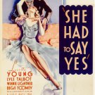 She Had To Say Yes (1933) - Loretta Young  DVD