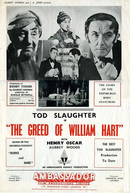 The Greed Of William Hart AKA Horror Maniacs (1948) - Tod Slaughter  DVD