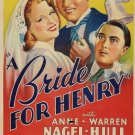 A Bride For Henry (1937) - Anne Nagel  DVD