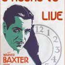 6 Hours To Live (1932) - Warner Baxter  DVD