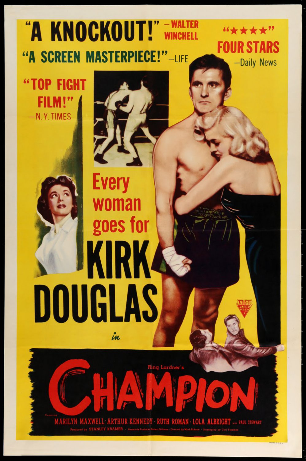 Champion (1949) - Kirk Douglas  Colorized Version  DVD