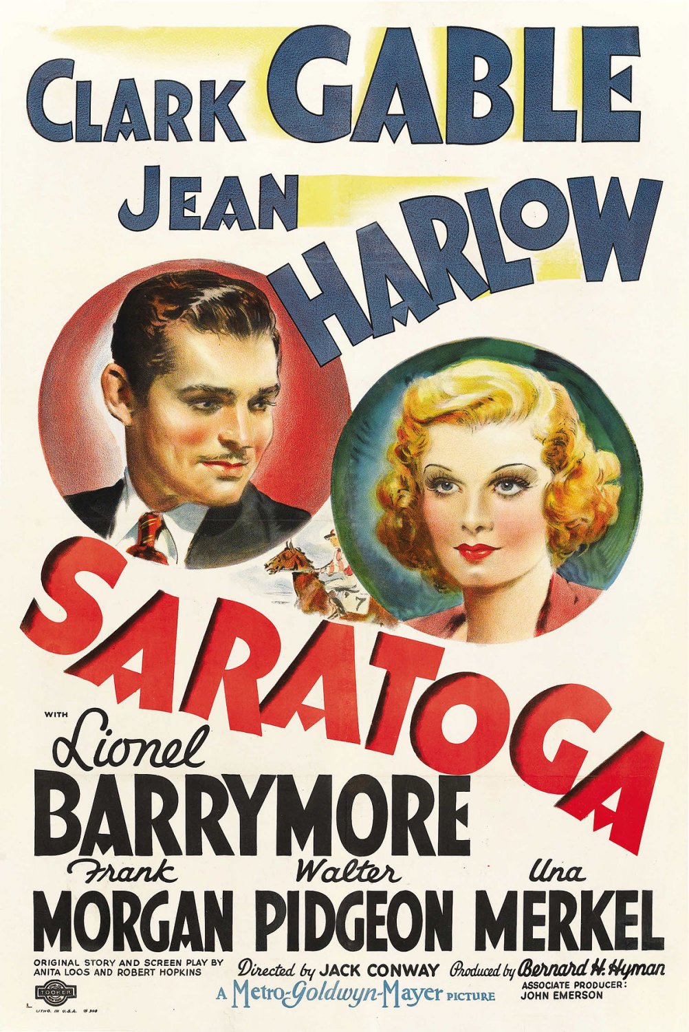 Saratoga (1937) - Clark Gable  DVD  Colorized Version