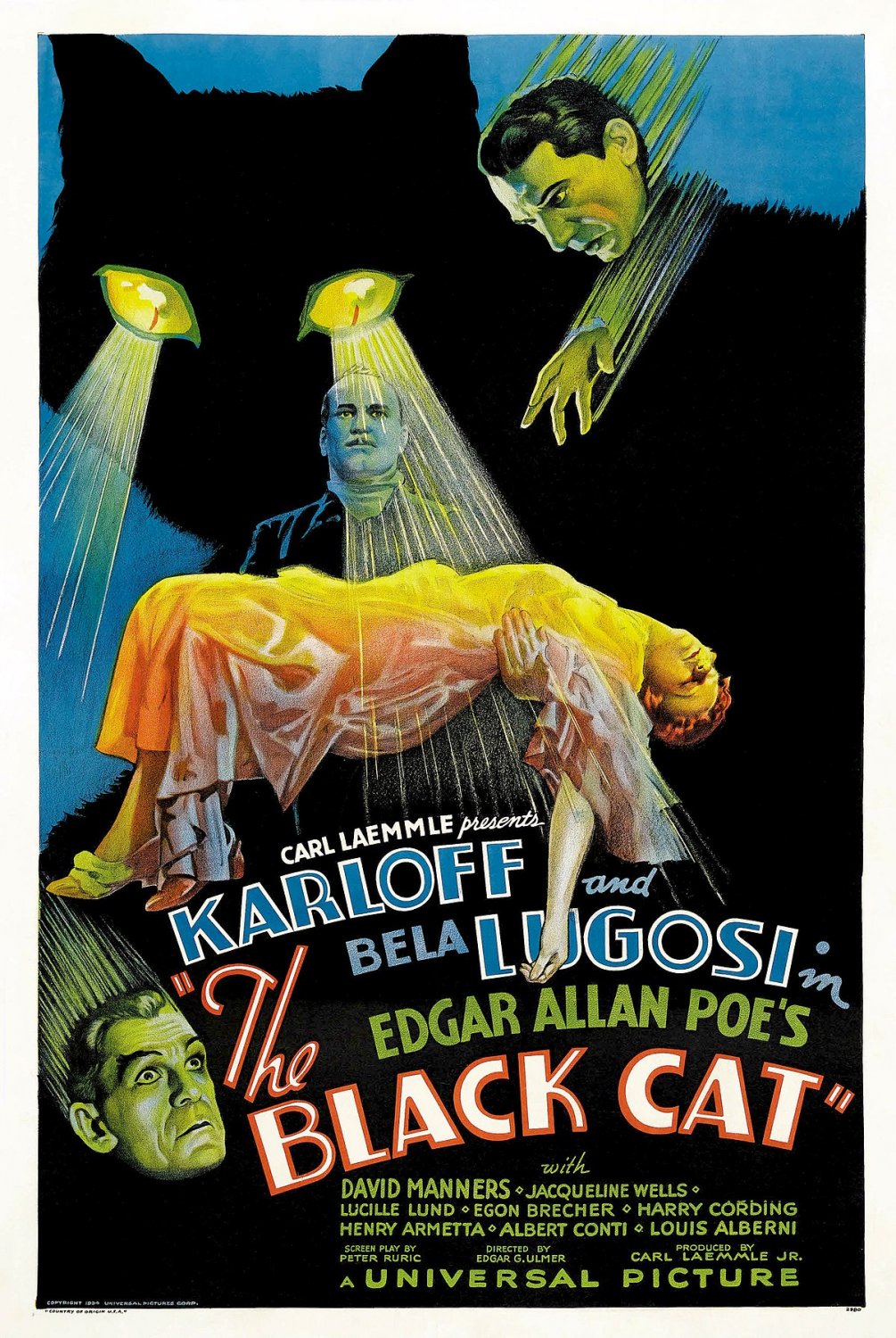 The Black Cat (1934) - Boris Karloff  DVD  Colorized Version