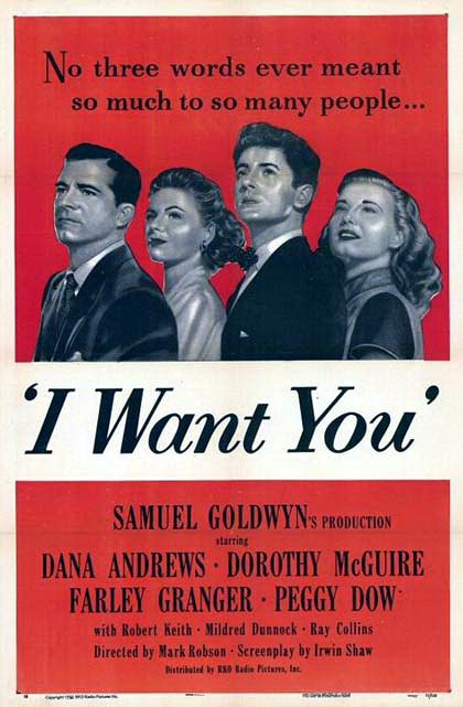 I Want You (1951) - Dana Andrews  DVD  Colorized Version