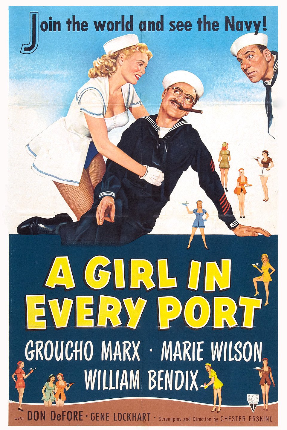 A Girl In Every Port (1952) - Groucho Marx  DVD  Colorized Version