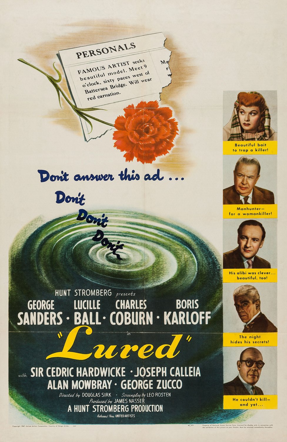 Lured (1947) - Lucille Ball  Colorized Version  DVD