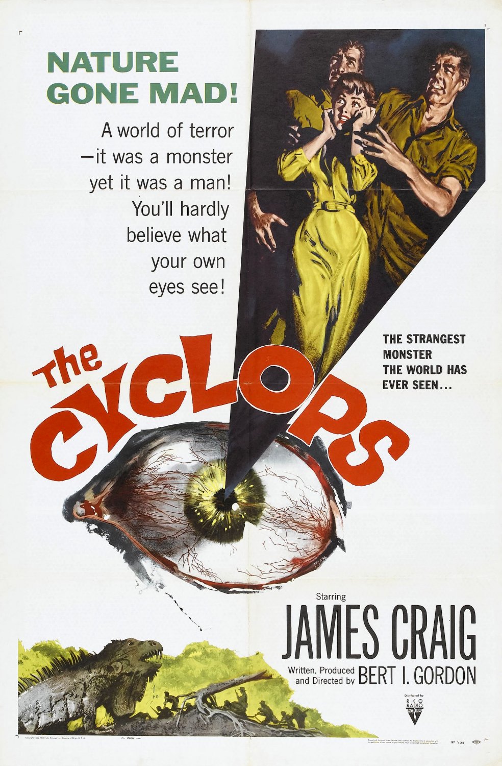 The Cyclops (1957) - Lon Chaney Jr.  Colorized Version DVD