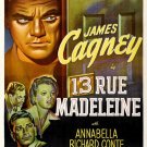 13 Rue Madeleine (1947) - James Cagney  Colorized Version  DVD