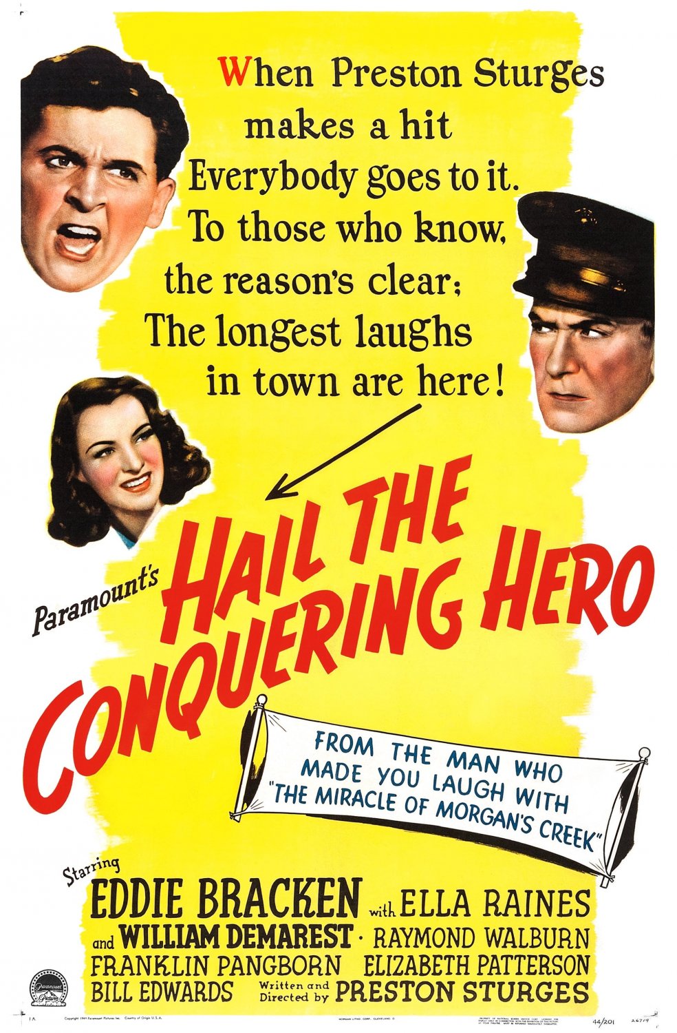 Hail The Conquering Hero (1944) - Eddie Bracken  Colorized Version  DVD