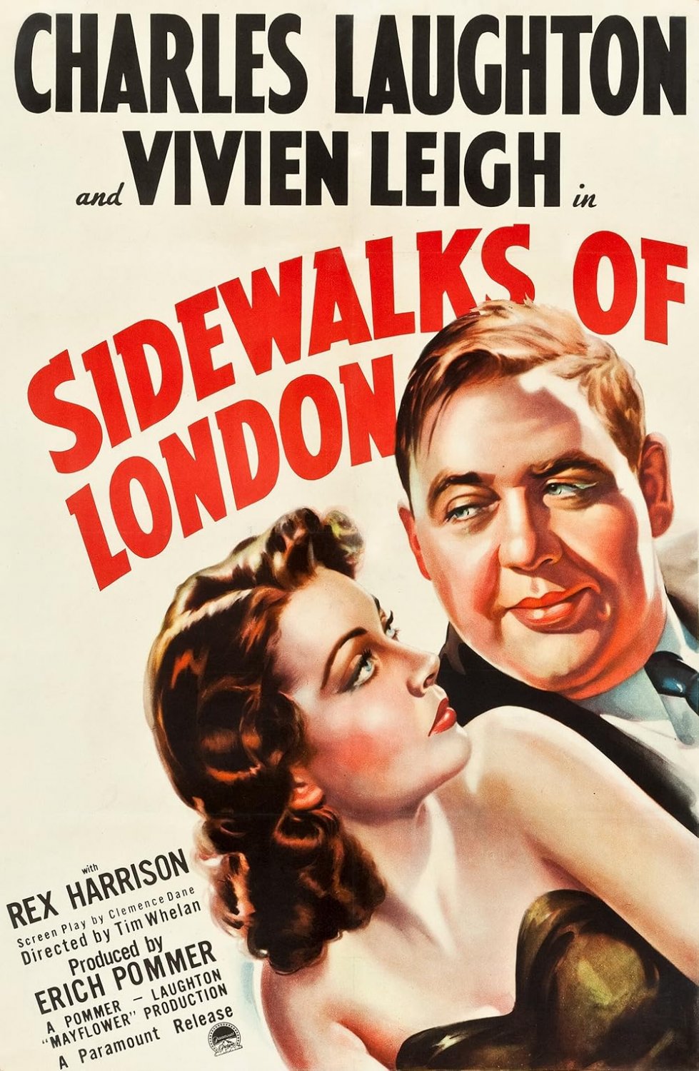 Sidewalks Of London (1938) - Charles Laughton   Colorized Version DVD