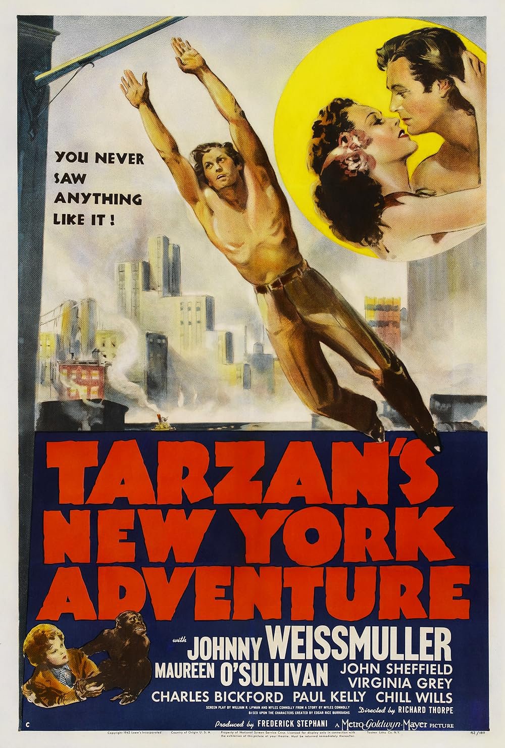 Tarzan&Acirc;&acute;s New York Adventure (1942) - Johnny Weissmuller  Colorized Version  DVD