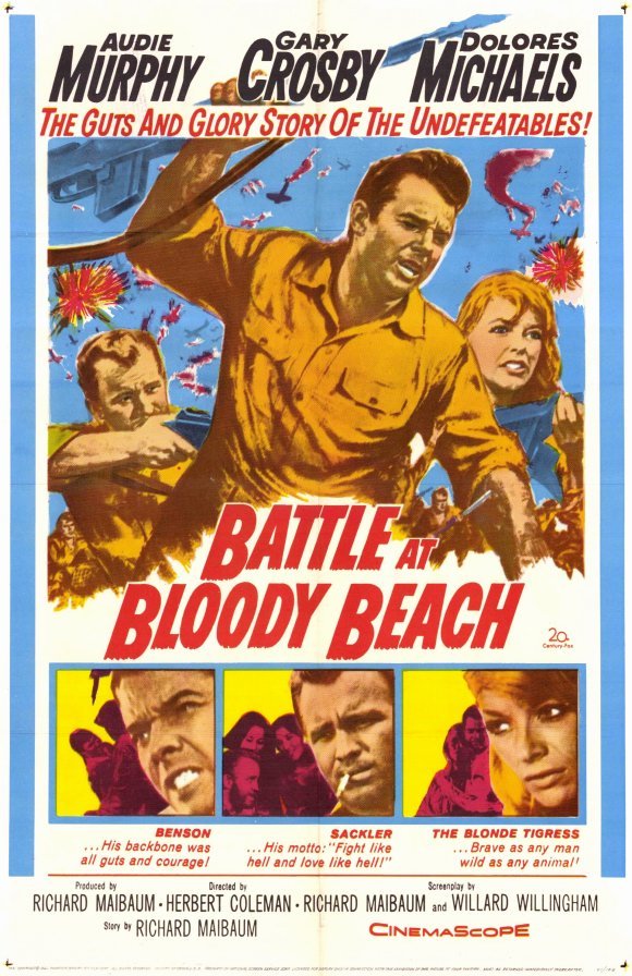 Battle At Bloody Beach (1961) - Audie Murphy  Colorized Version DVD