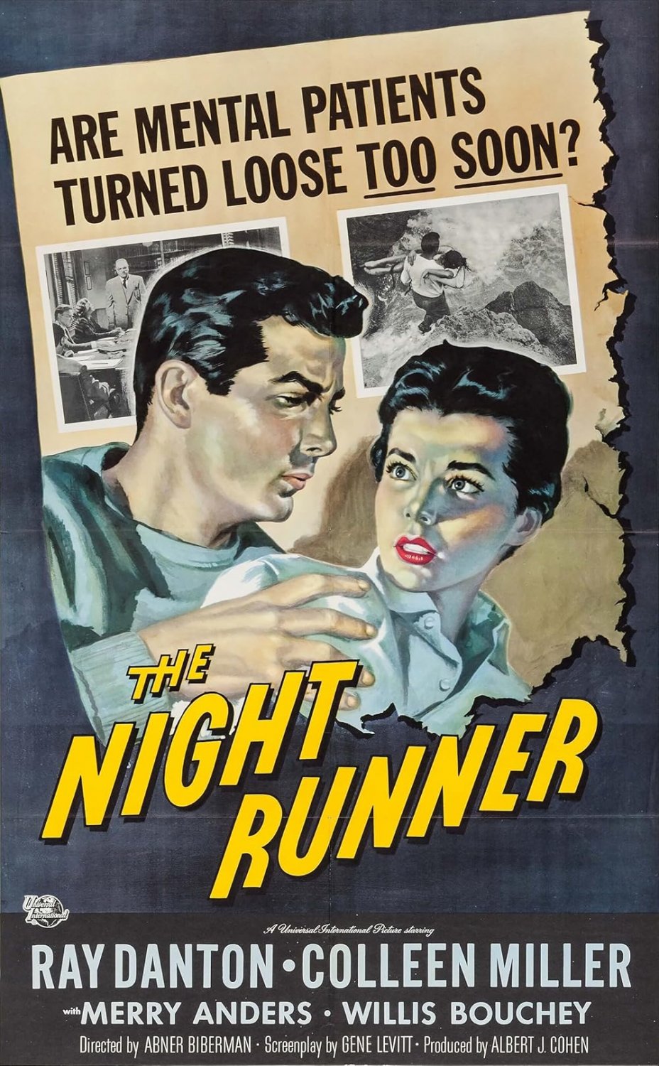 The Night Runner (1957) - Ray Danton  Colorized Version  DVD