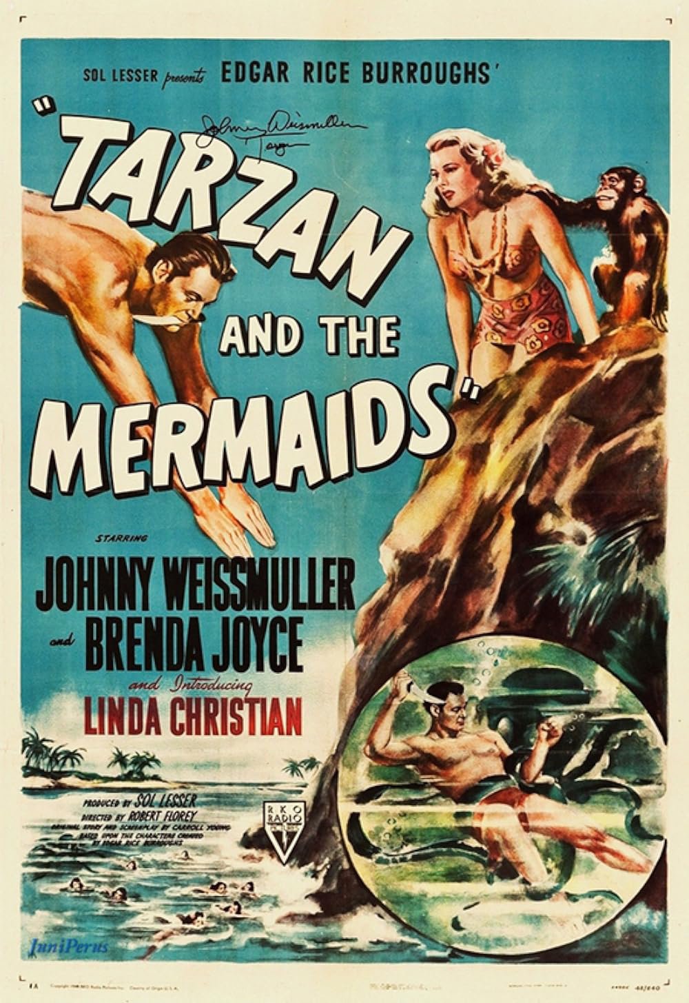 Tarzan And The Mermaids (1948) - Johnny Weissmuller  Colorized Version  DVD